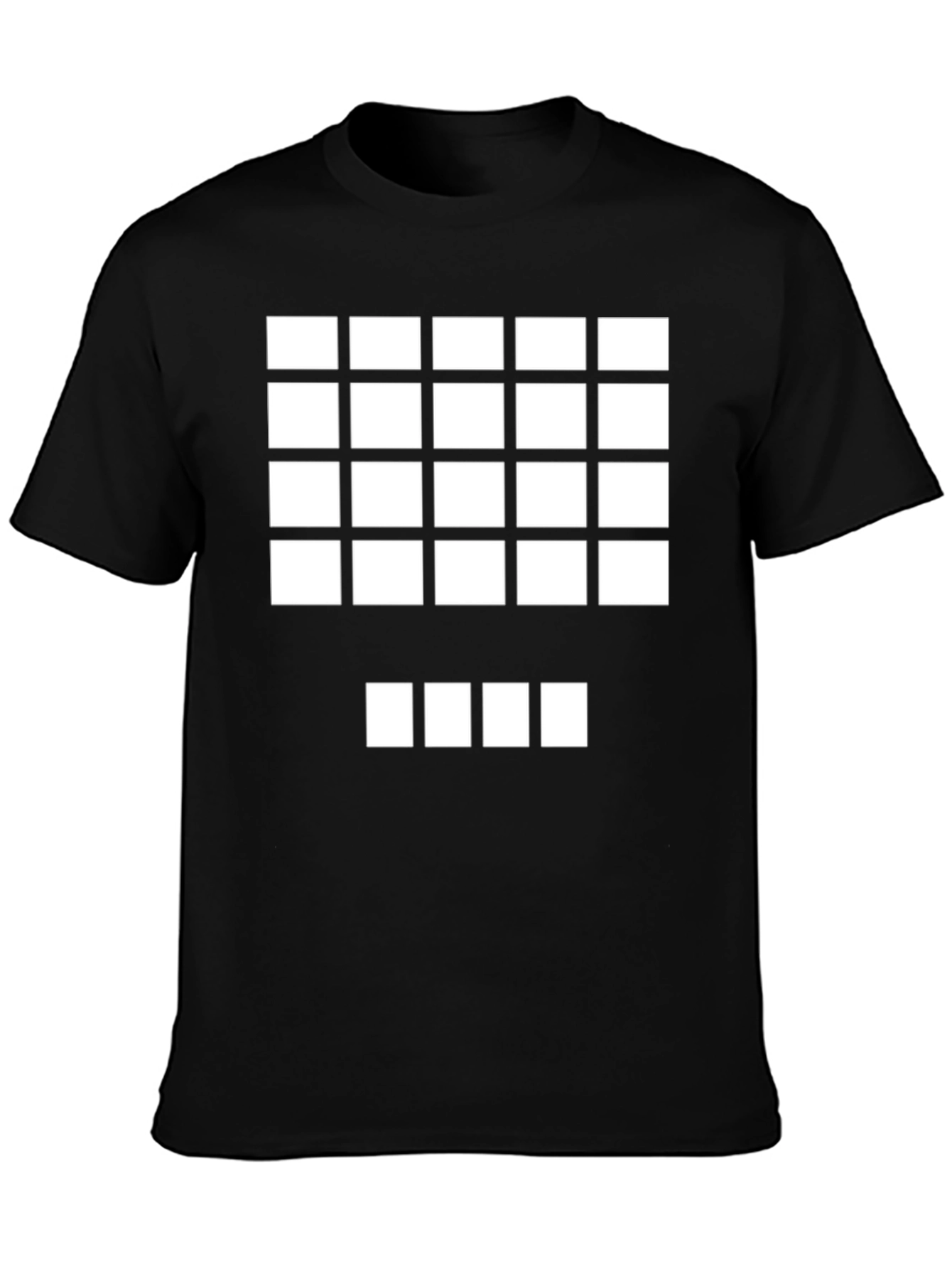 Pixel Grid Graphic Tee - Minimalist Design