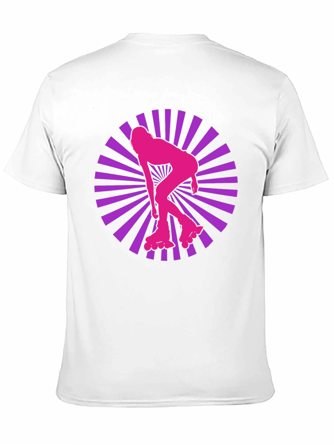 Retro Roller Girl T-Shirt - Black Cotton Blend