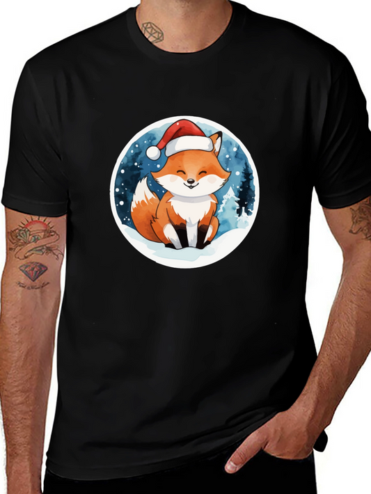 Festive Fox Graphic Tee - Holiday Cheer
