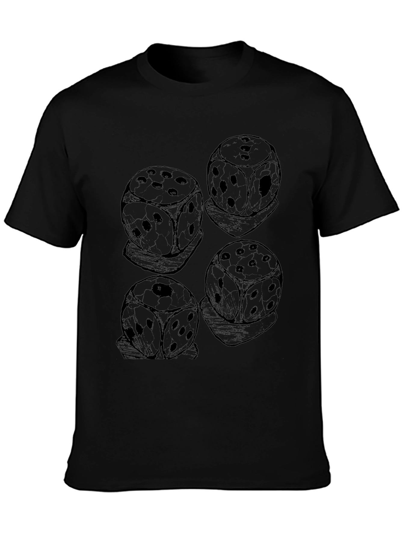 Dice Pattern Black T-Shirt