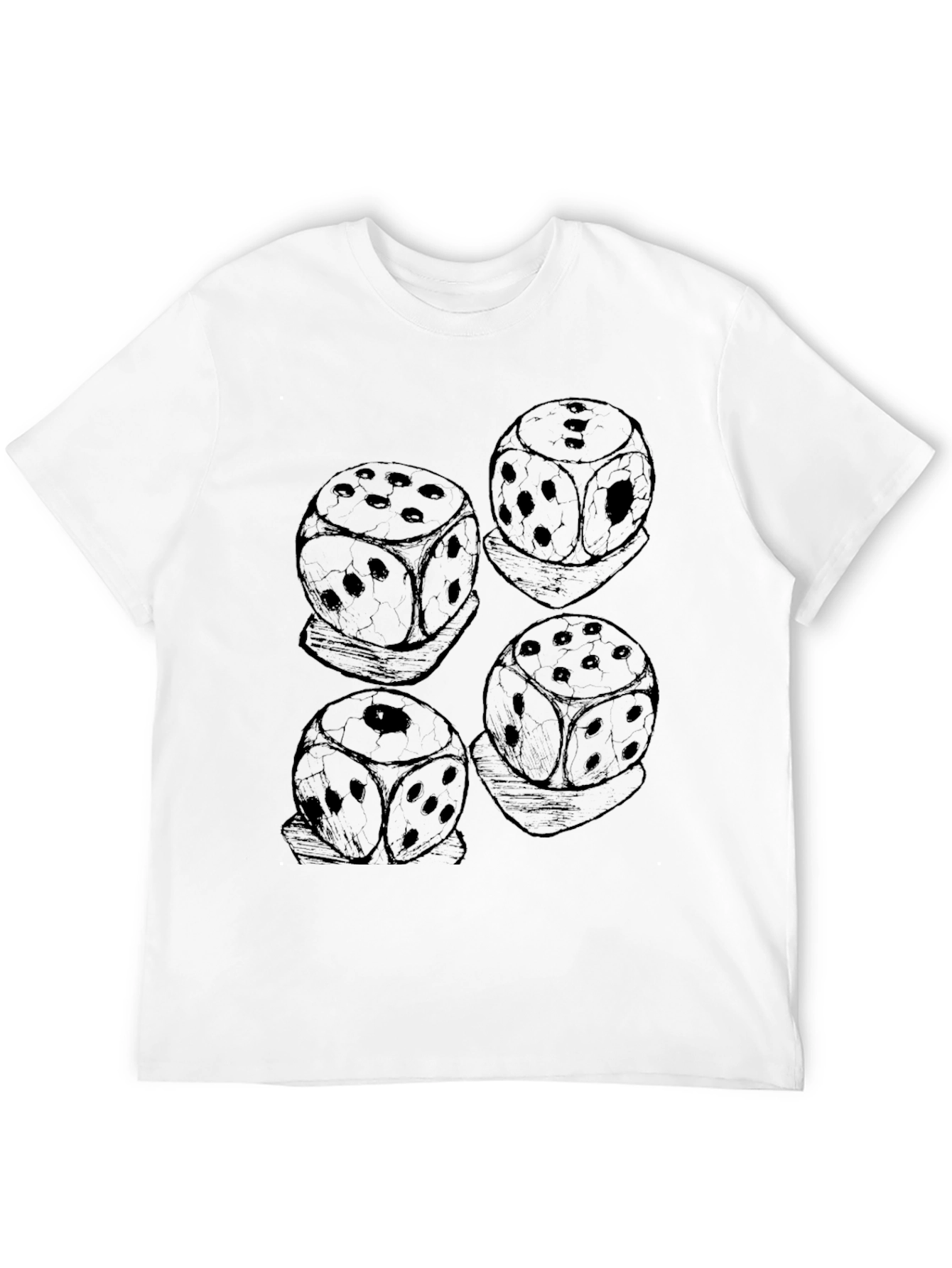 Dice Pattern Black T-Shirt