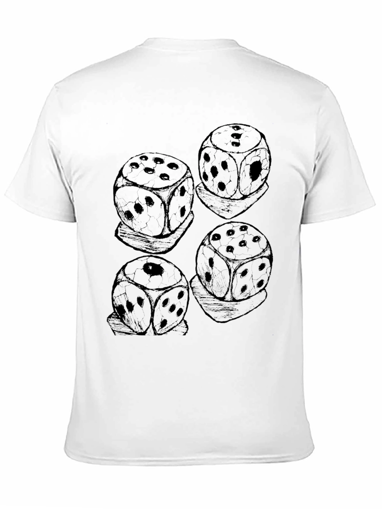 Dice Pattern Black T-Shirt
