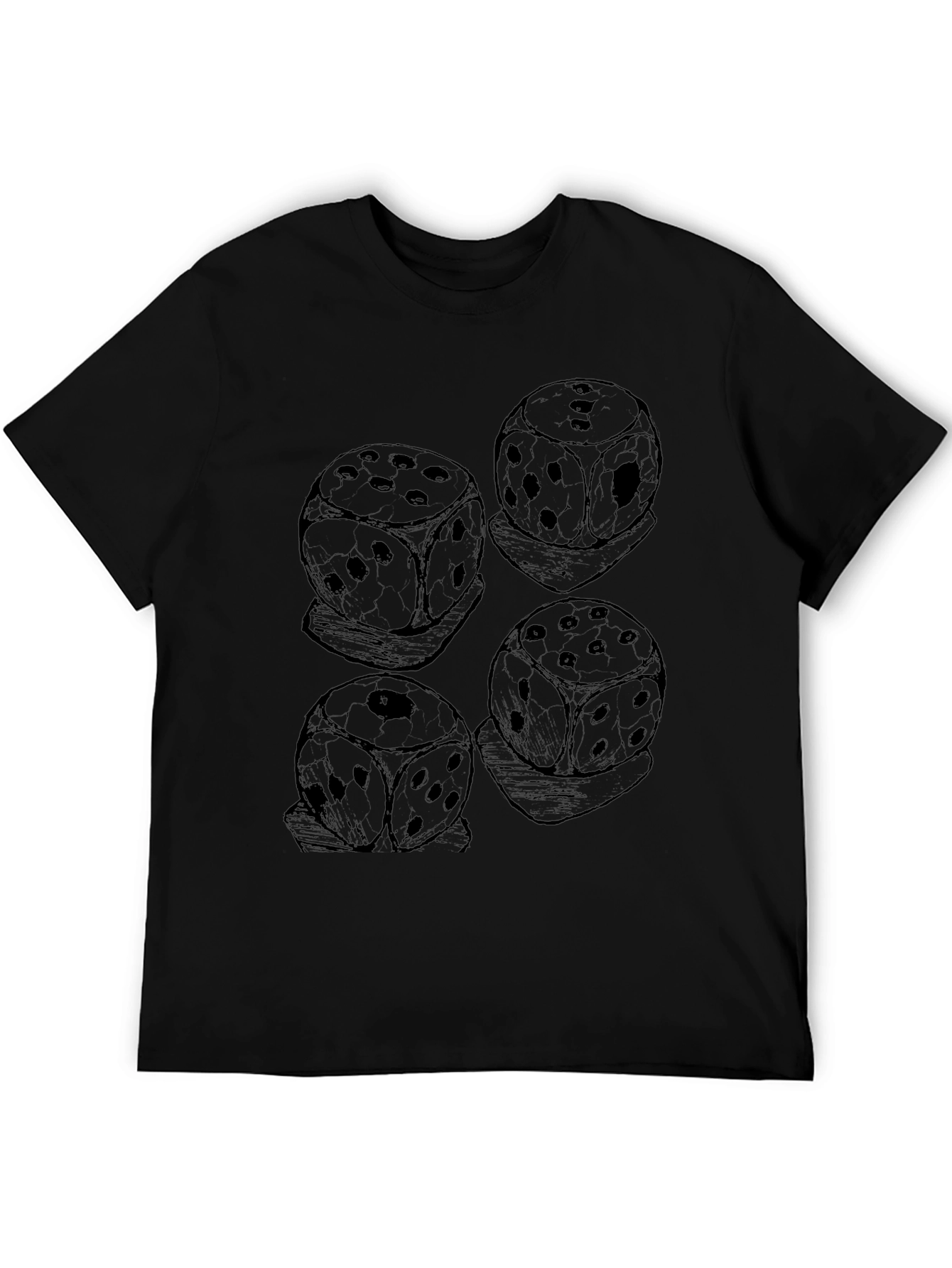 Dice Pattern Black T-Shirt