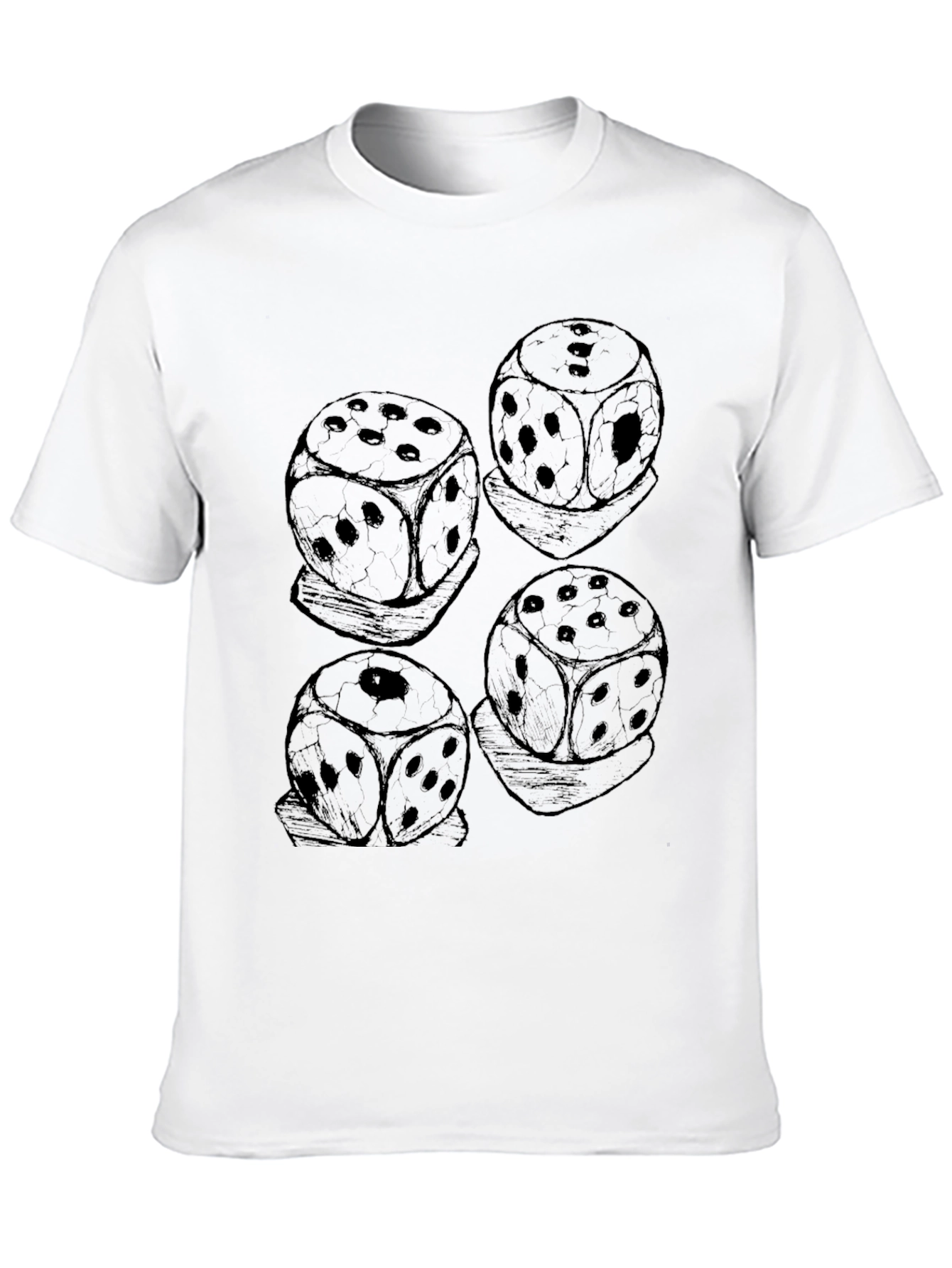 Dice Pattern Black T-Shirt