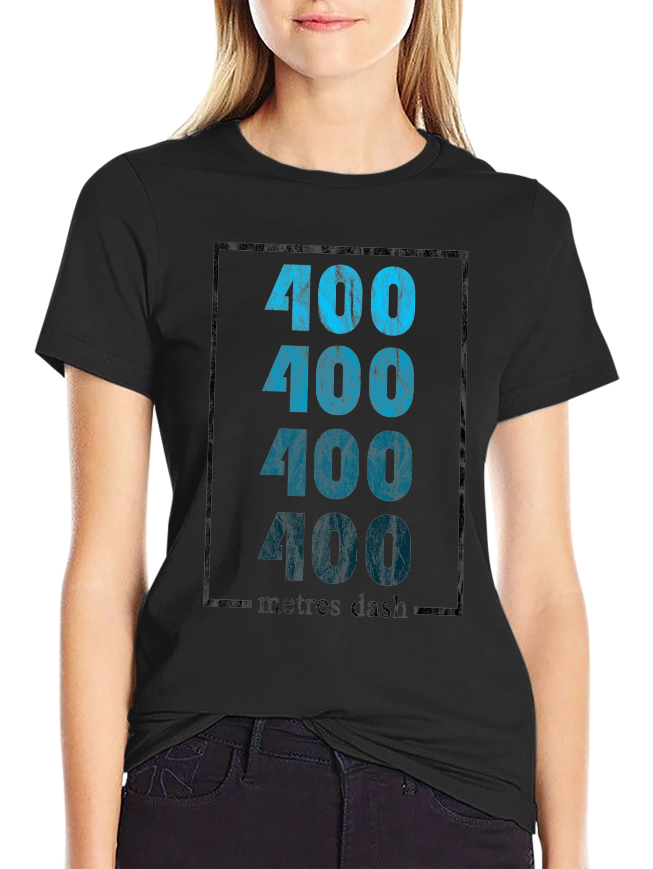400 Metres Dash Graphic Tee - Athletic Style