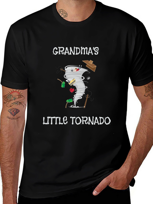 Grandmas Little Tornado Black Graphic Tee