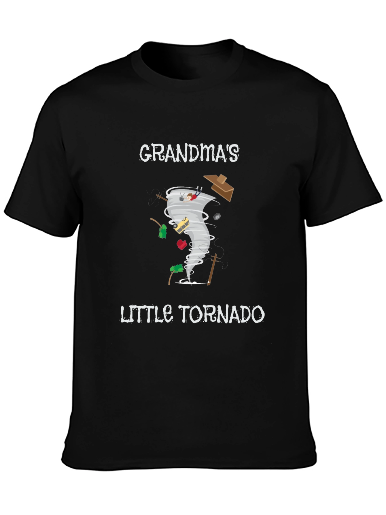 Grandmas Little Tornado Black Graphic Tee