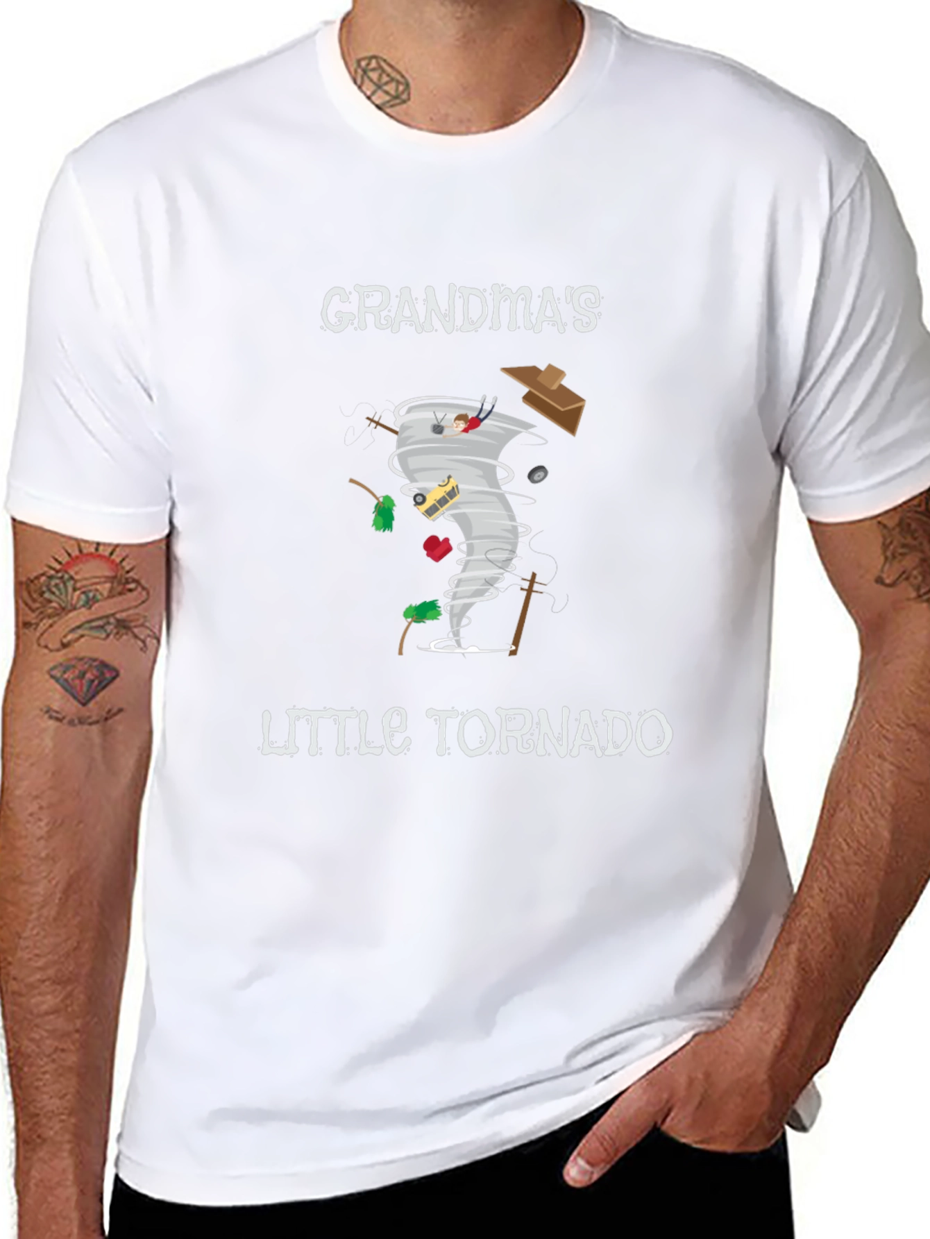 Grandmas Little Tornado Black Graphic Tee
