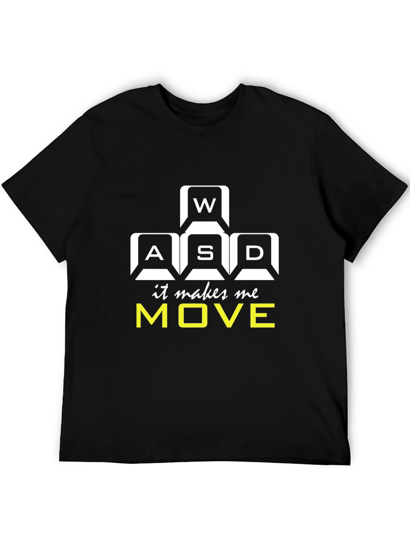 Gamer Black T-Shirt - WASD Keys Design