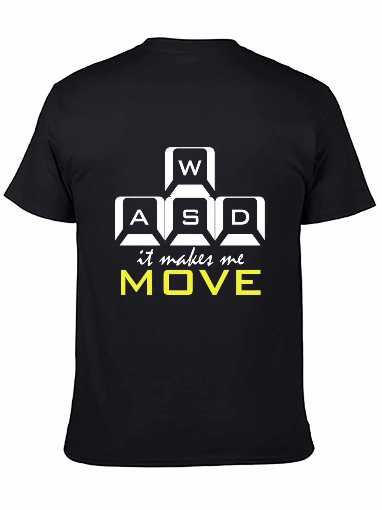 Gamer Black T-Shirt - WASD Keys Design