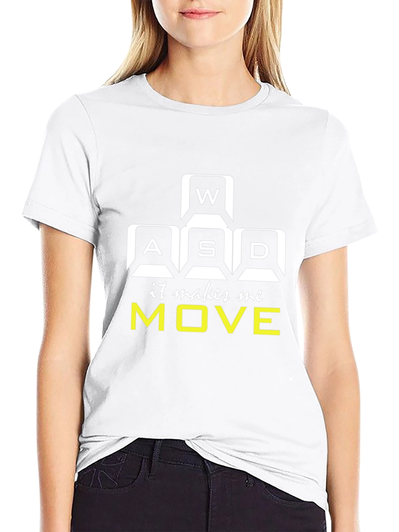Gamer Black T-Shirt - WASD Keys Design