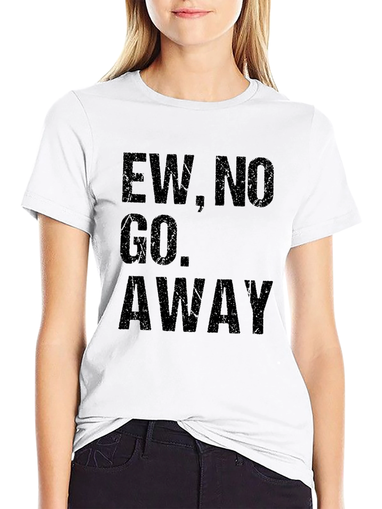 Ew No Go Away Mens Black Graphic Tee