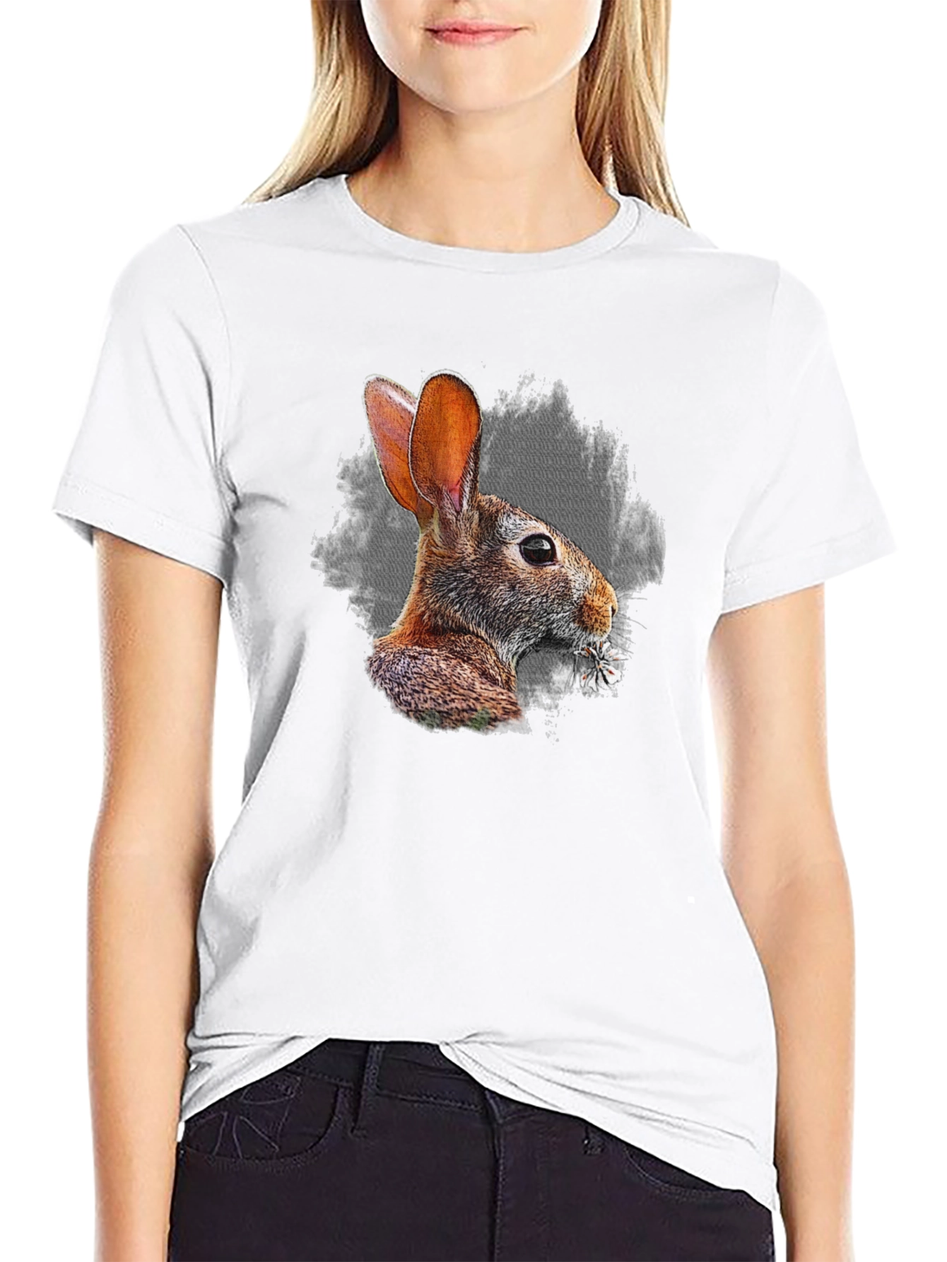 Rabbit Graphic Black T-Shirt