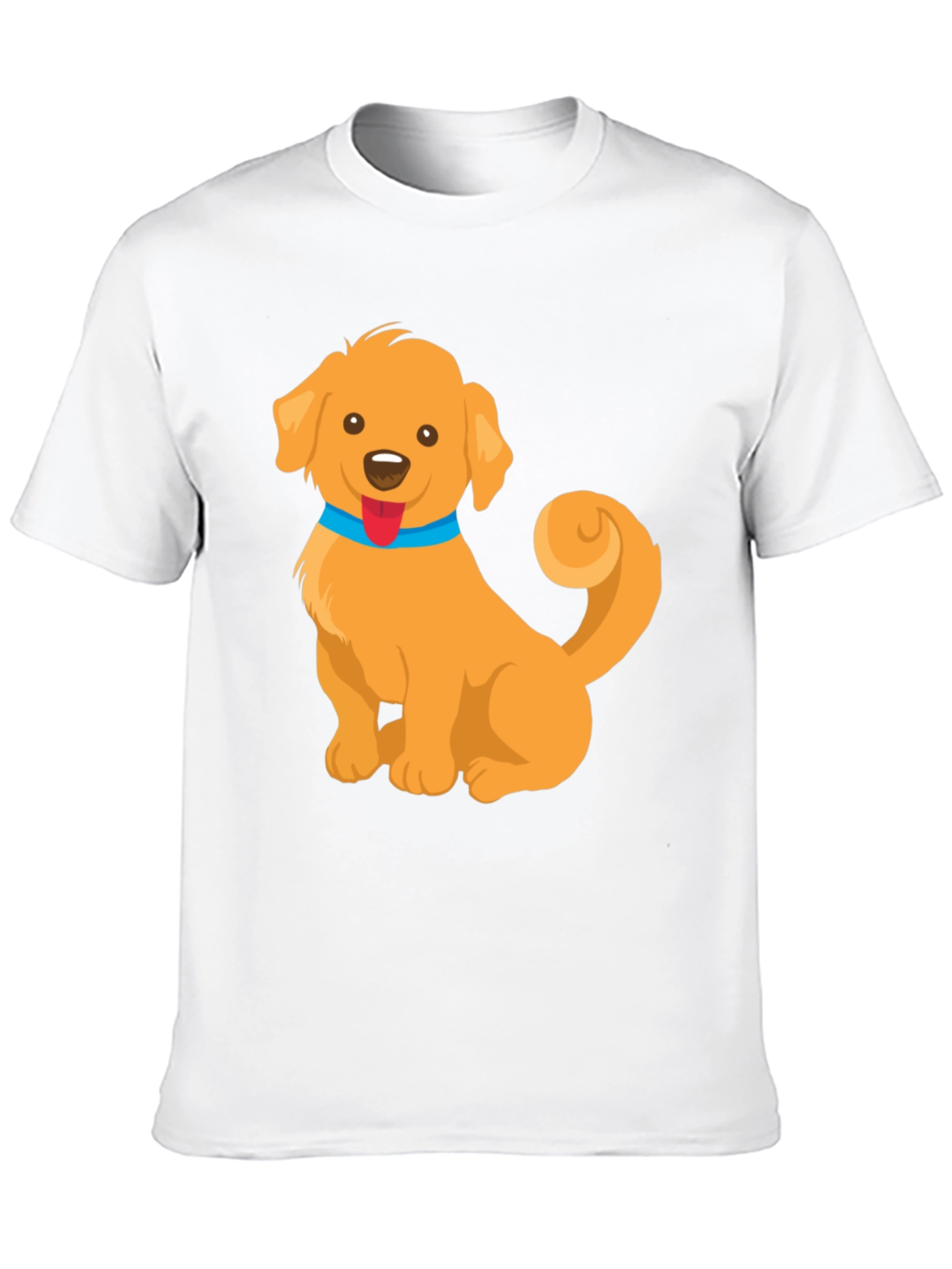 Cute Golden Retriever Dog Cartoon Graphic T-Shirt