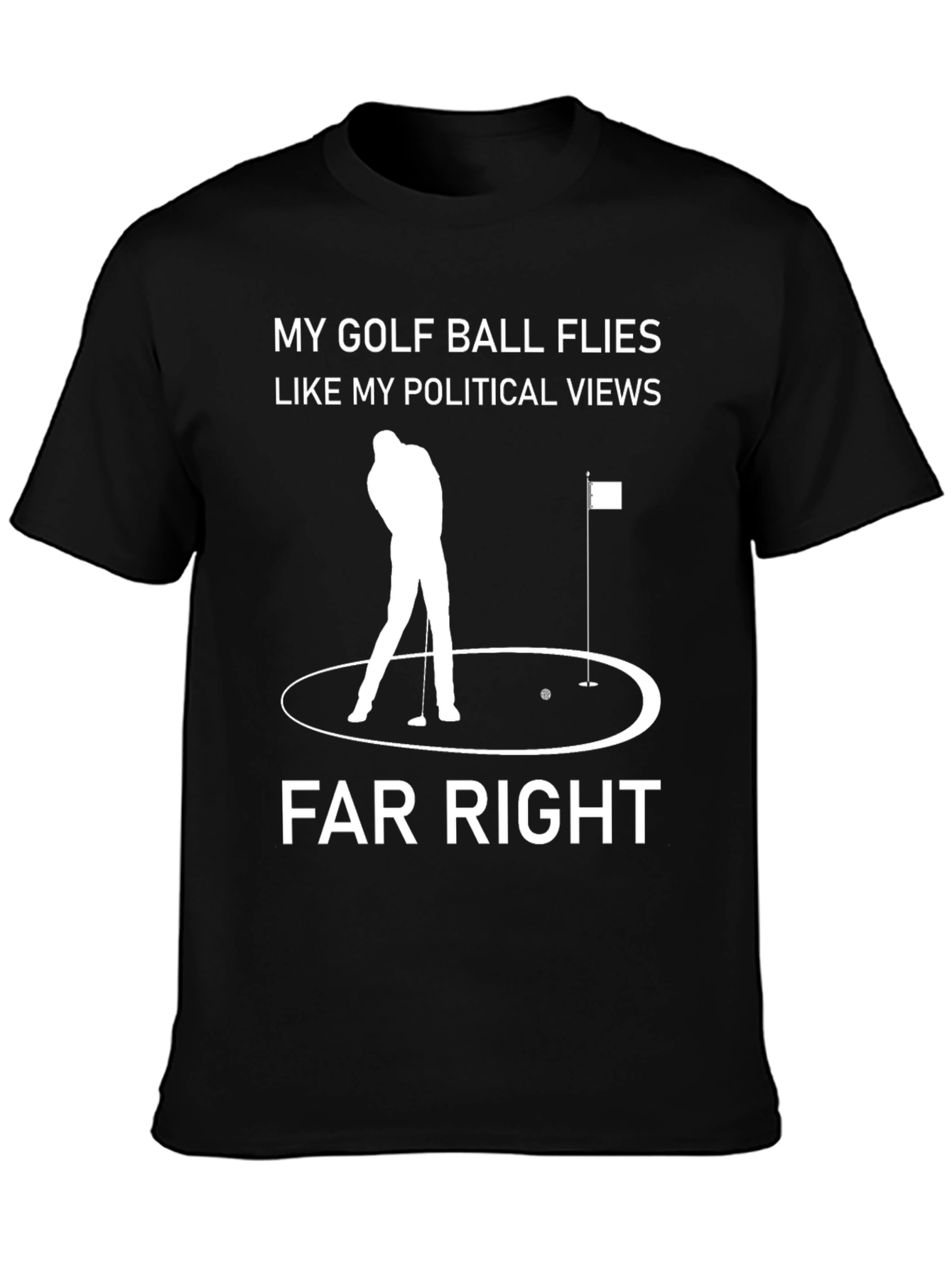 Funny Golf Ball Political Views T-Shirt