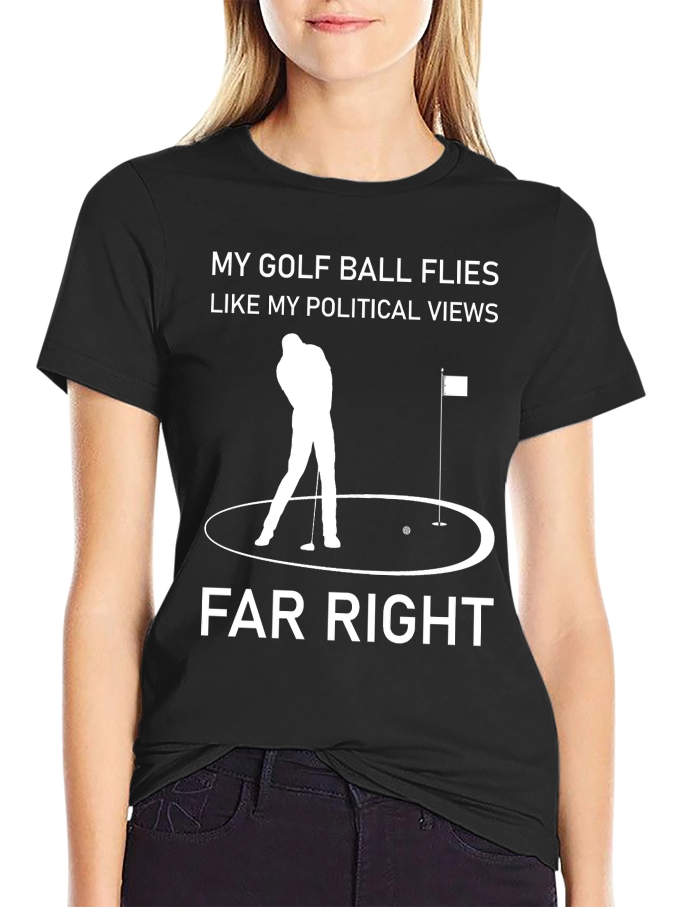 Funny Golf Ball Political Views T-Shirt