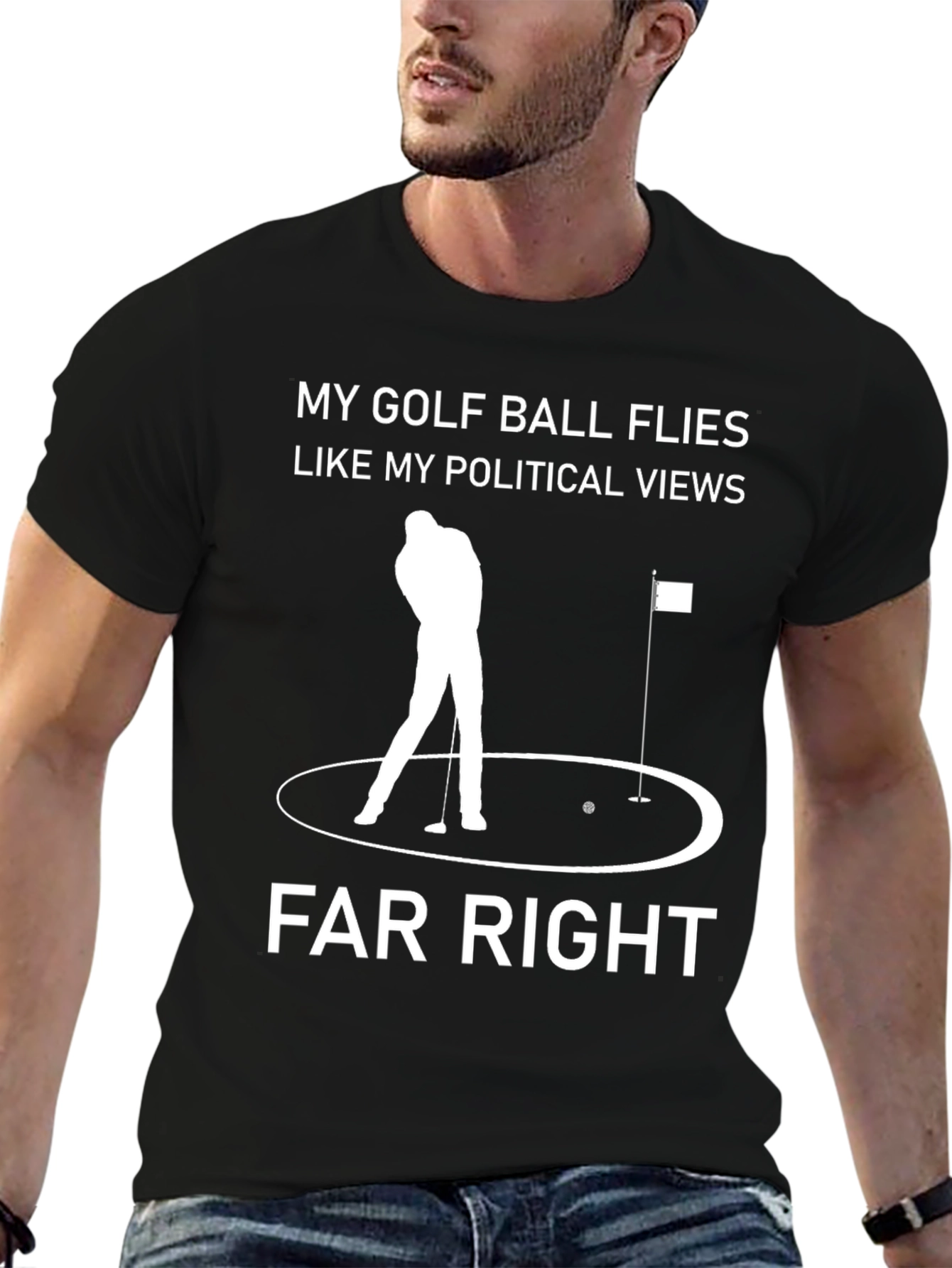 Funny Golf Ball Political Views T-Shirt
