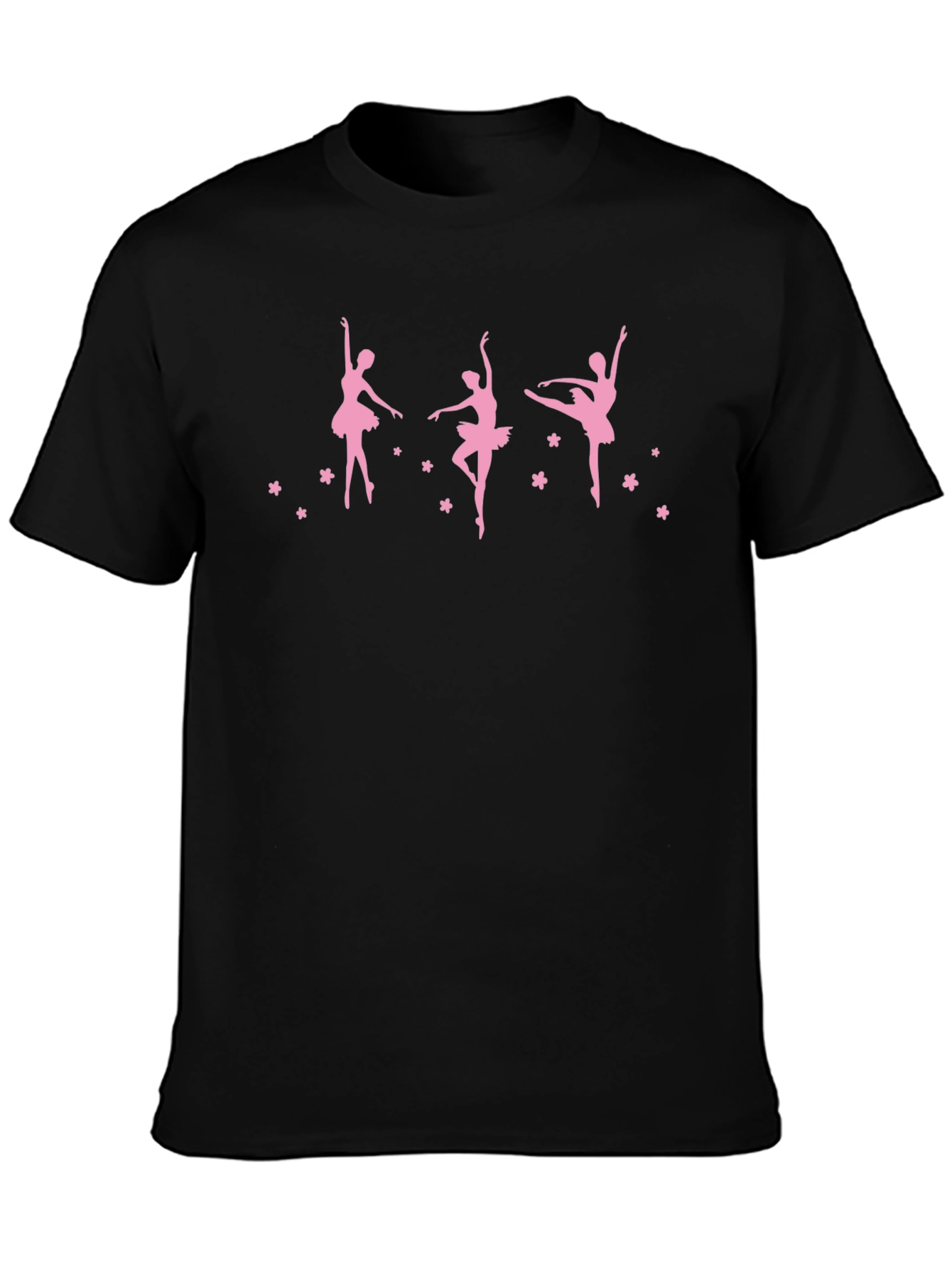 Ballerina Graphic Tee - Stylish Black Cotton T-Shirt