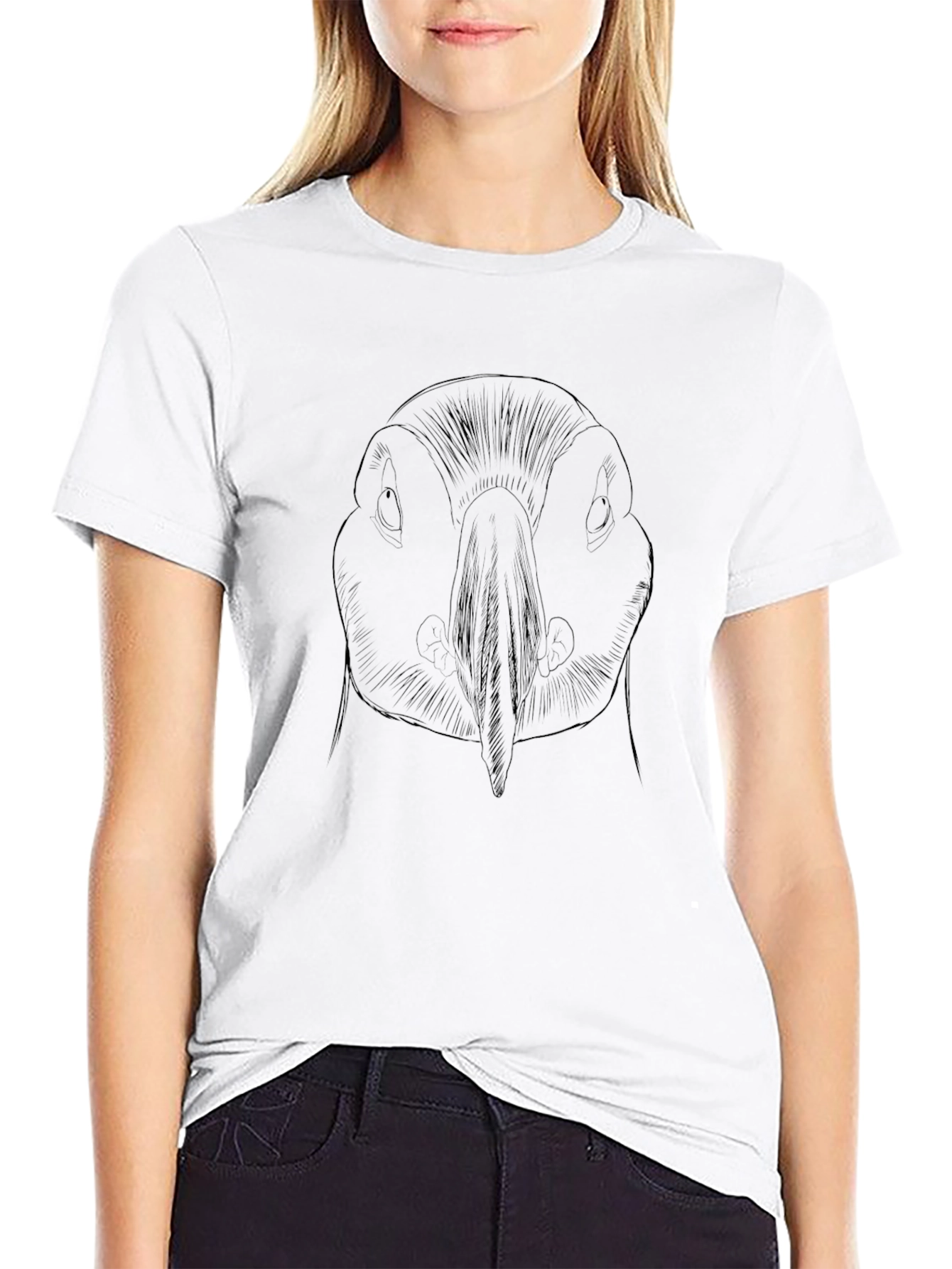 Puffin Sketch Graphic T-Shirt - Black