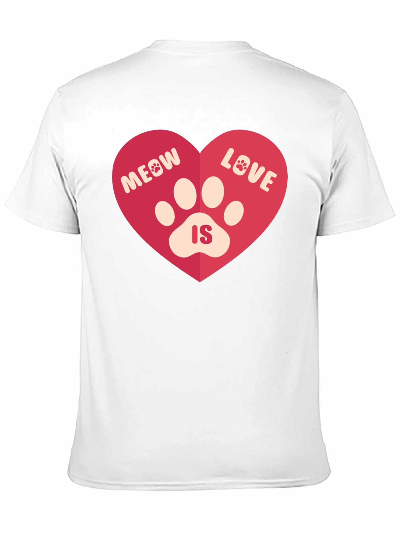 Meow Love Is Heart Graphic Tee - Black