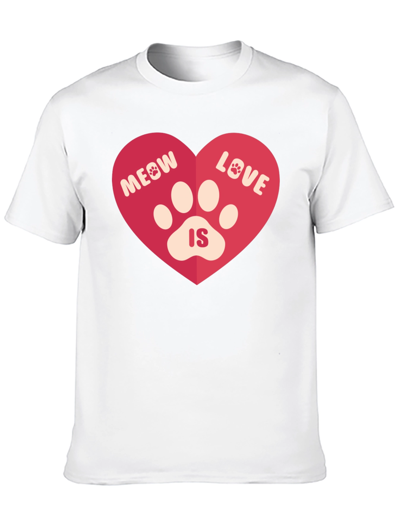 Meow Love Is Heart Graphic Tee - Black