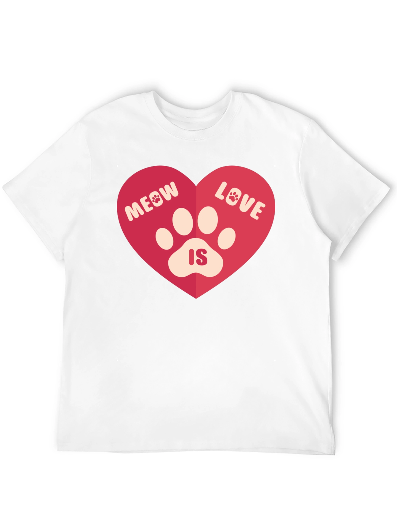 Meow Love Is Heart Graphic Tee - Black
