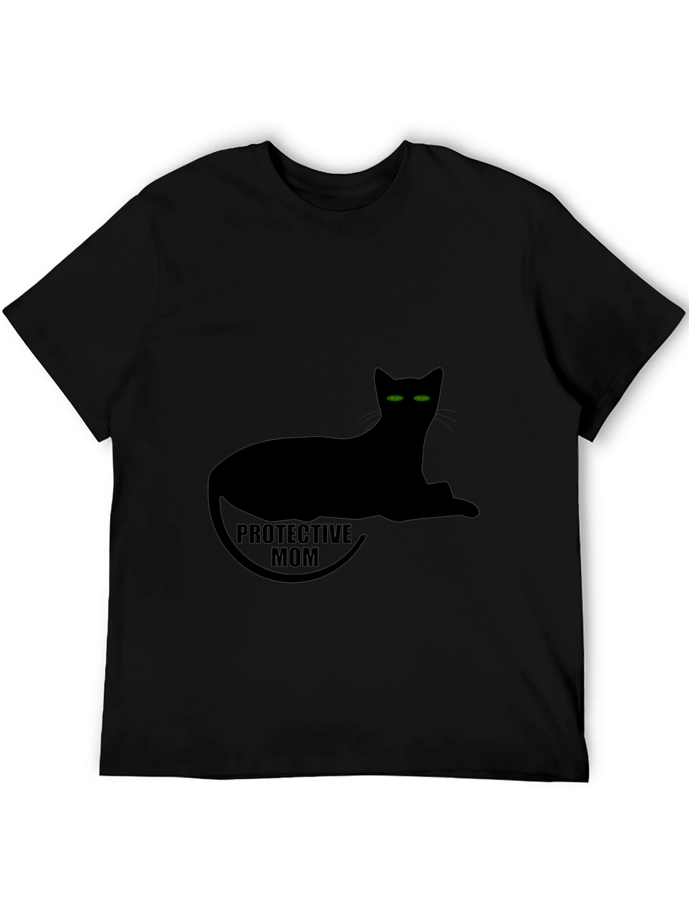 Protective Mom Cat T-Shirt - Black Tee