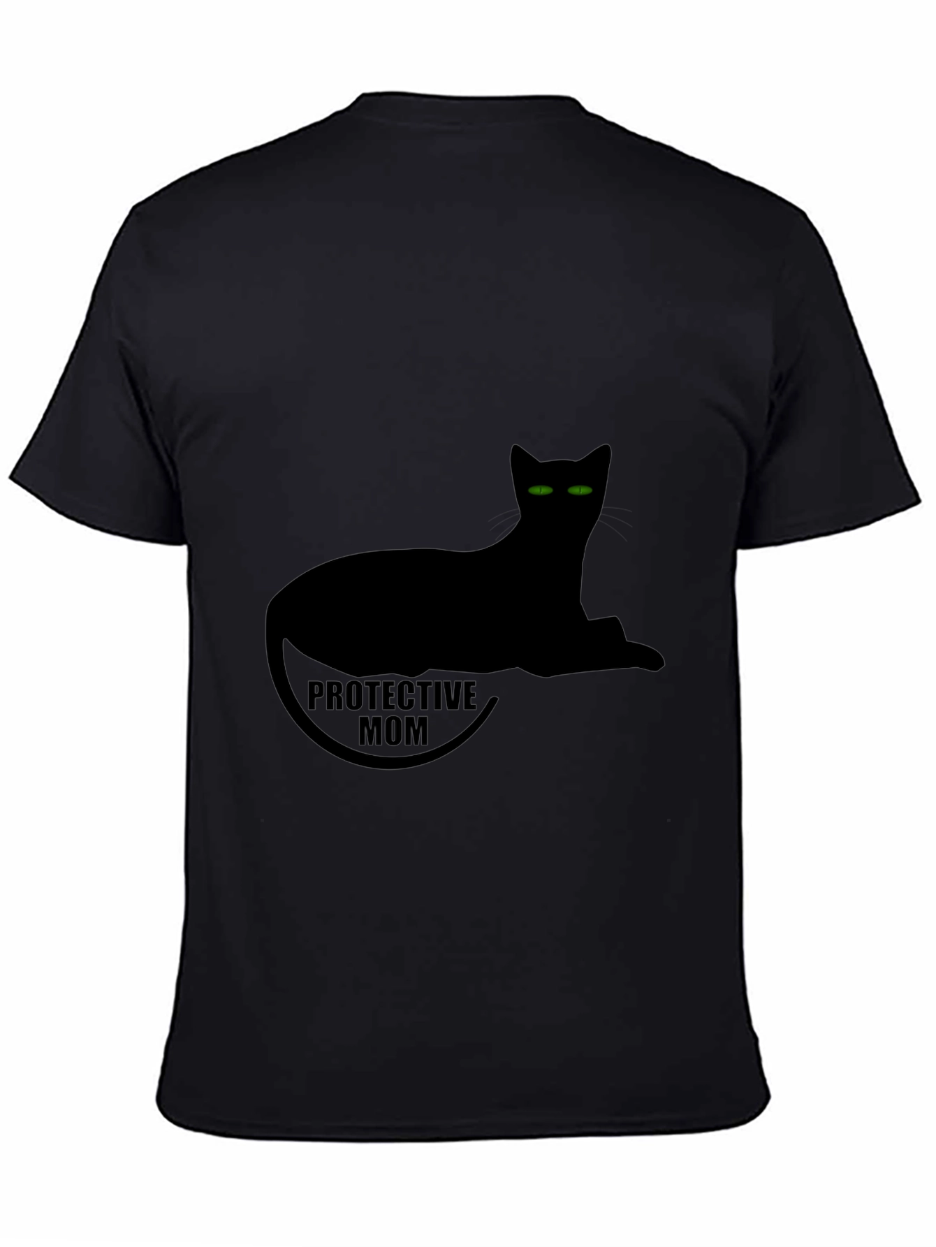 Protective Mom Cat T-Shirt - Black Tee