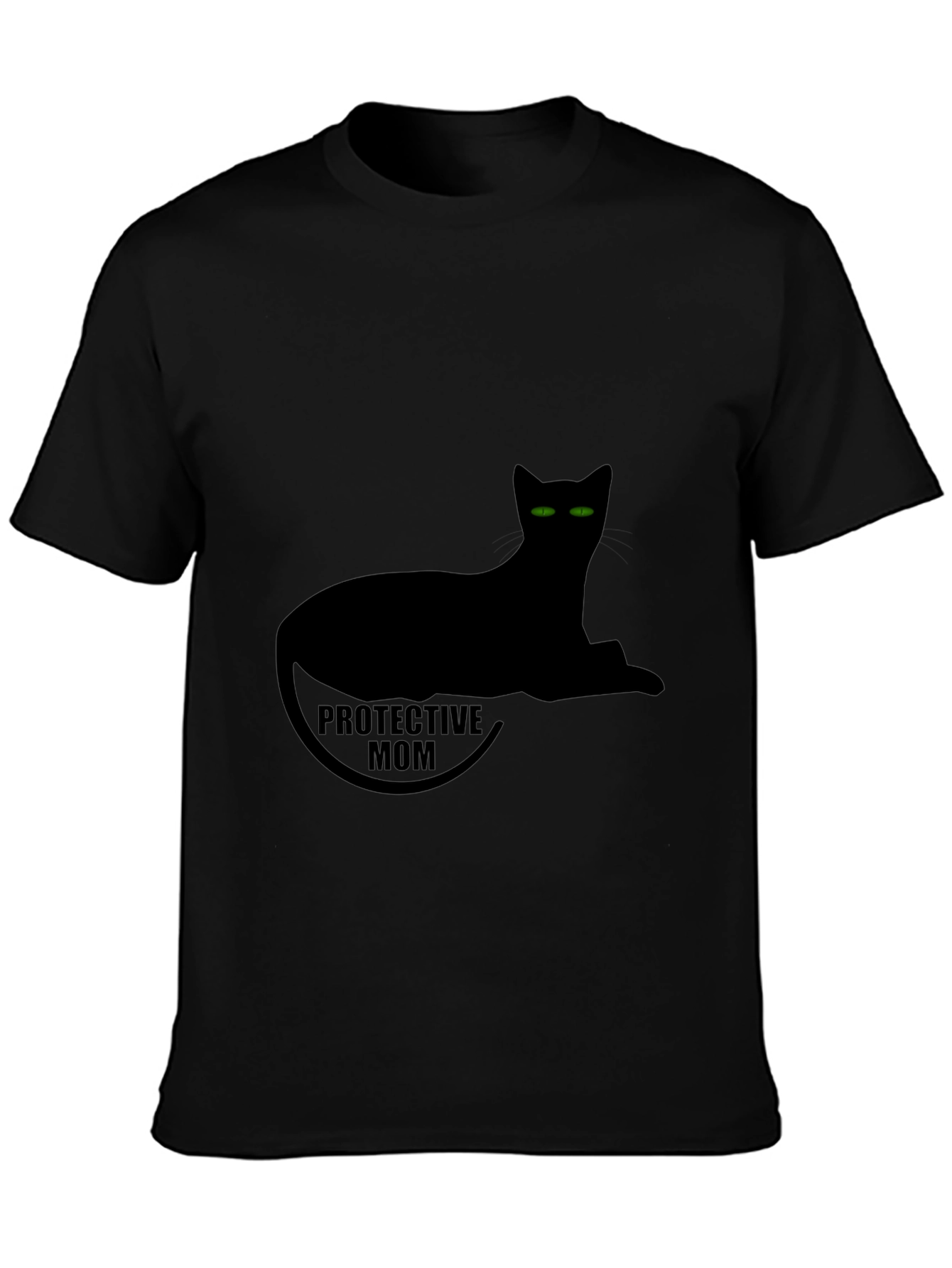 Protective Mom Cat T-Shirt - Black Tee