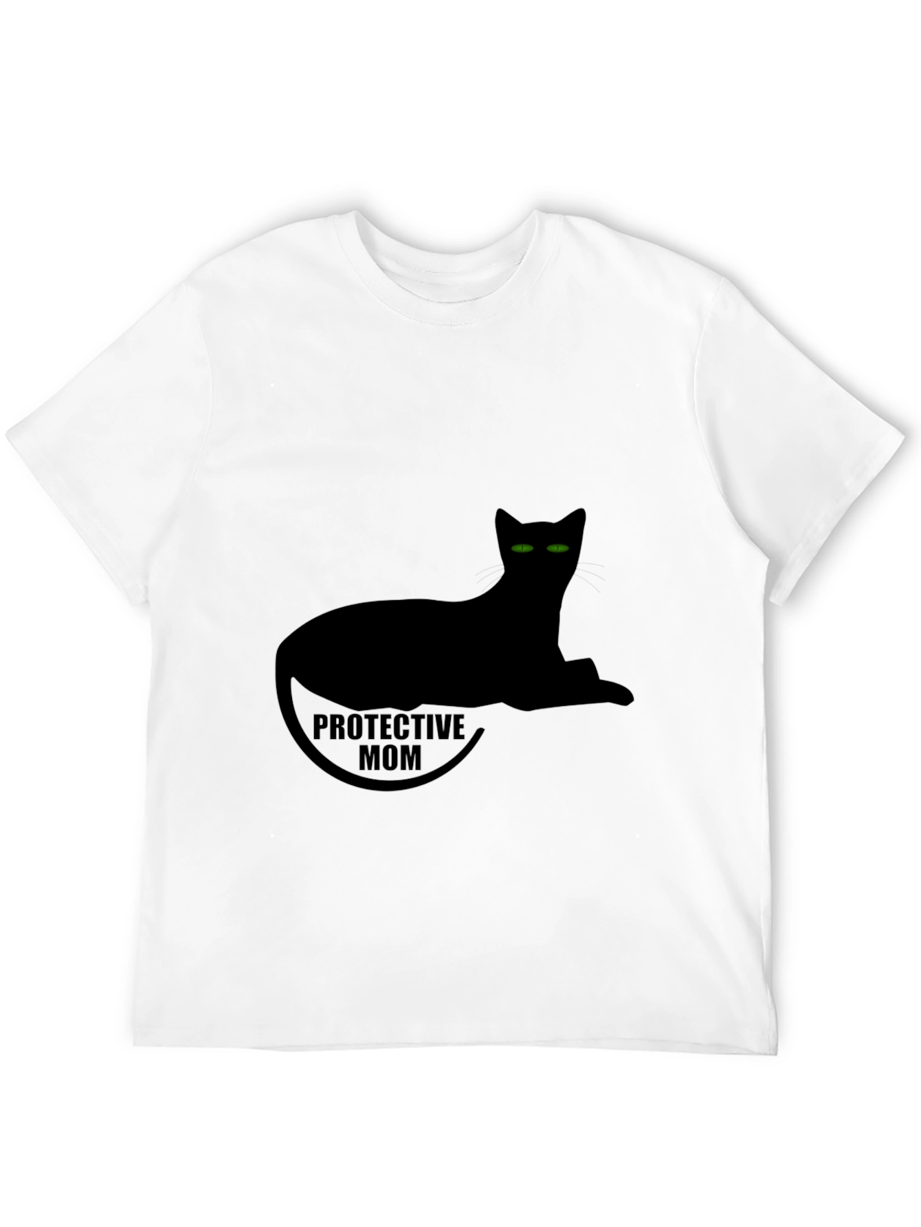Protective Mom Cat T-Shirt - Black Tee