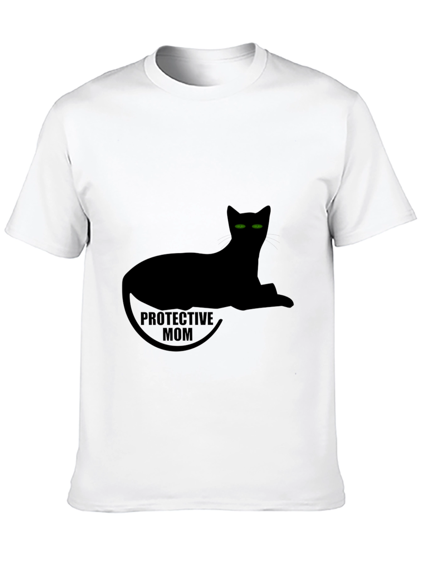 Protective Mom Cat T-Shirt - Black Tee