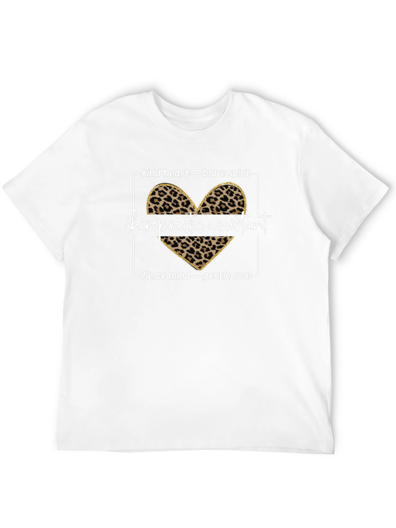 Chiropractic Assistant Leopard Heart Graphic Tee