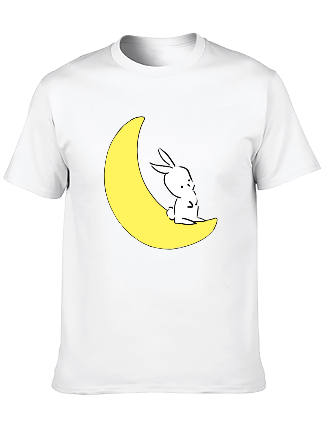 Moon Rabbit Graphic T-Shirt - Black