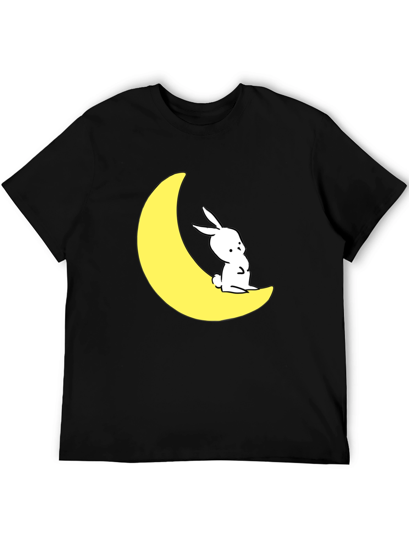 Moon Rabbit Graphic T-Shirt - Black