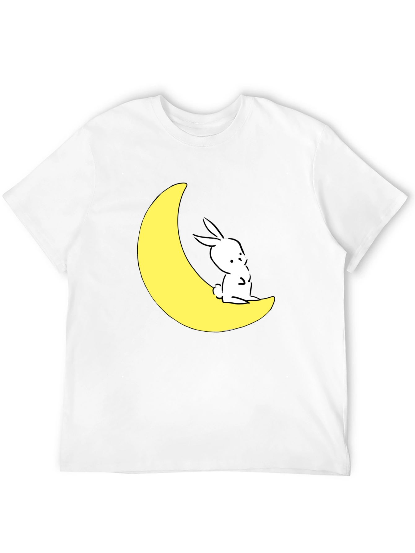 Moon Rabbit Graphic T-Shirt - Black