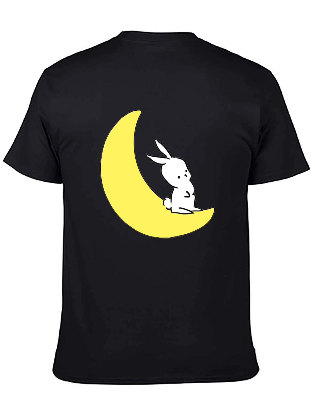 Moon Rabbit Graphic T-Shirt - Black