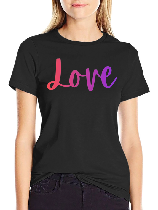 Love Graphic Print Crew Neck T-Shirt