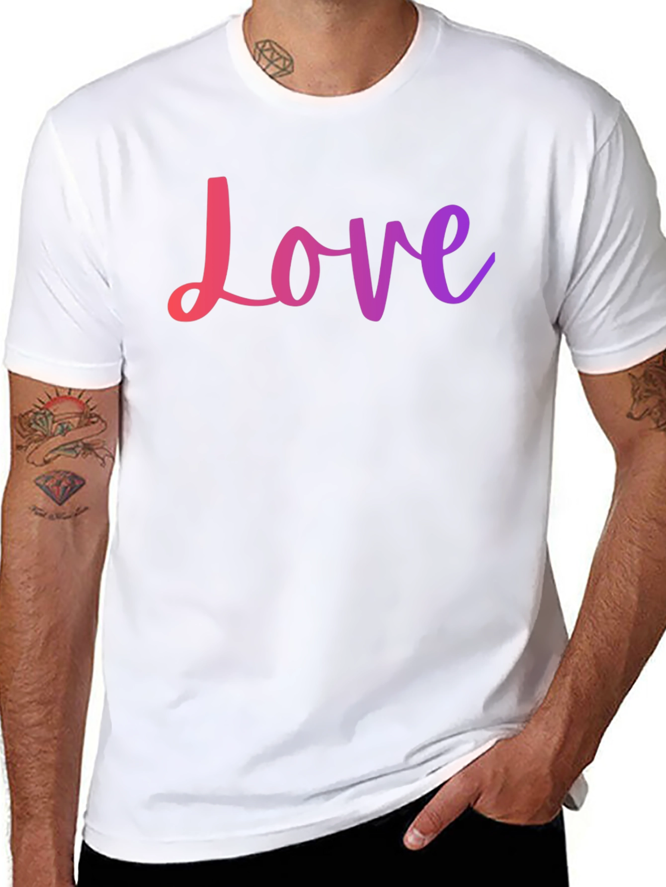 Love Graphic Print Crew Neck T-Shirt