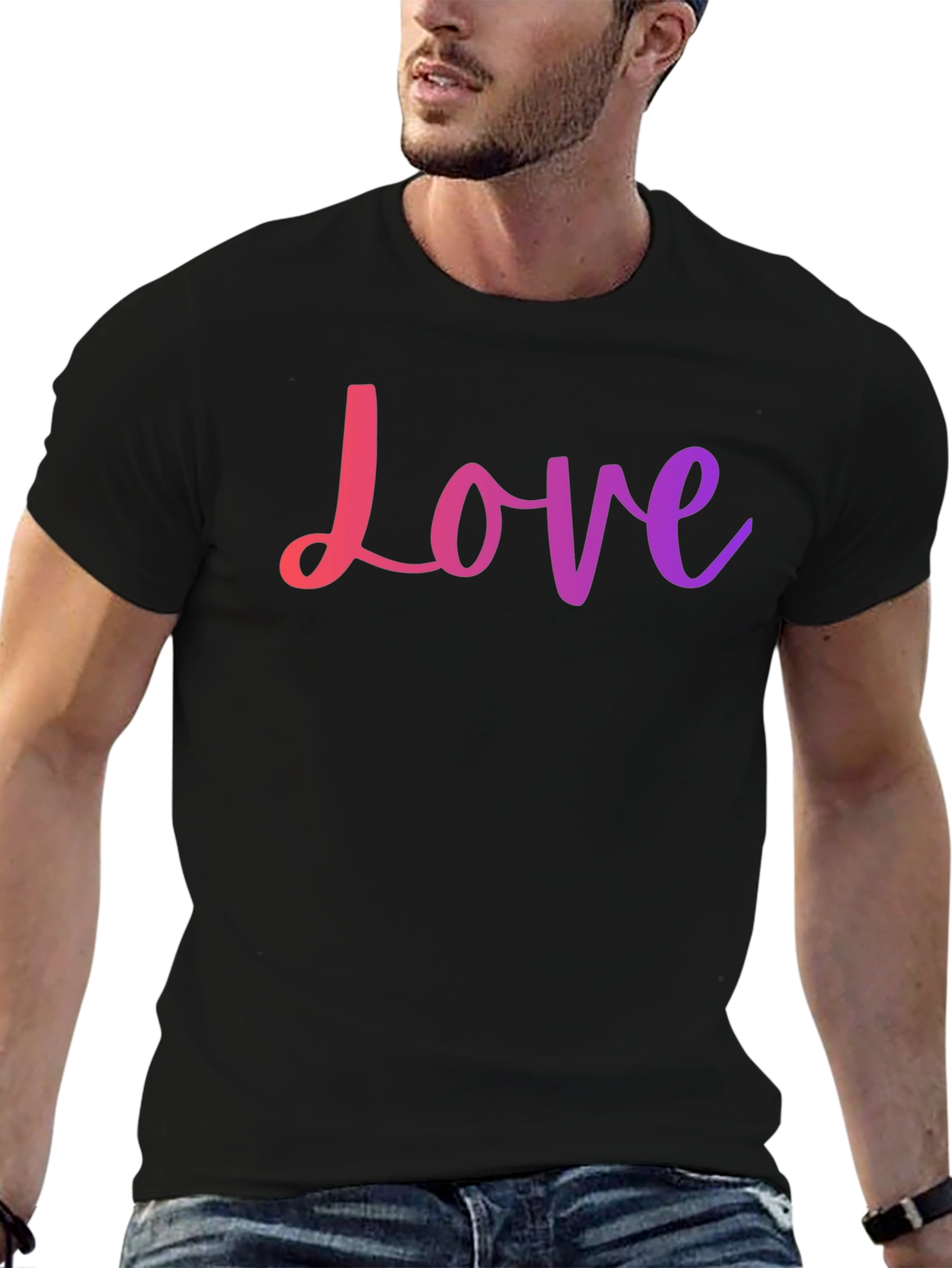 Love Graphic Print Crew Neck T-Shirt