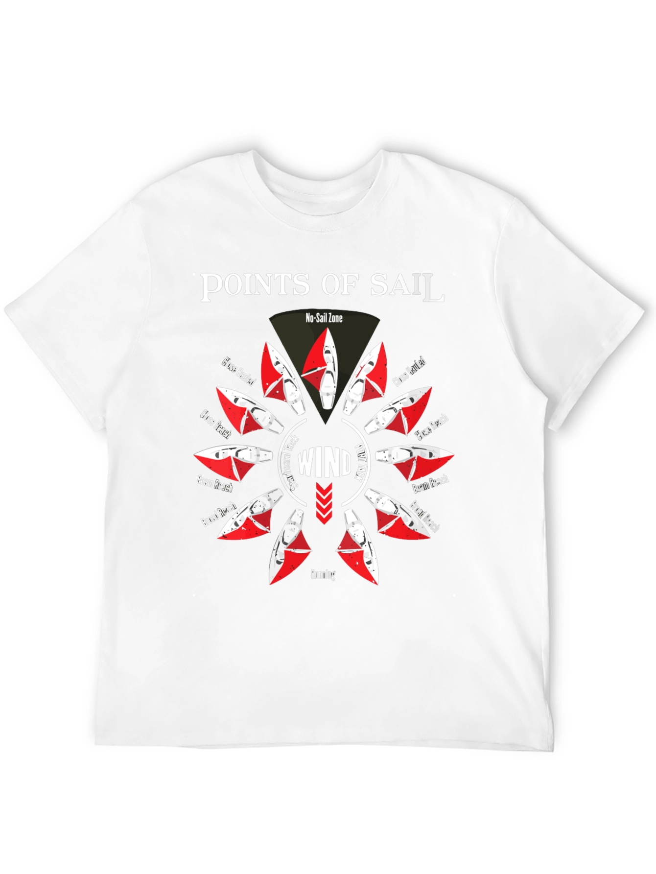 Points of Sail Black Graphic T-Shirt