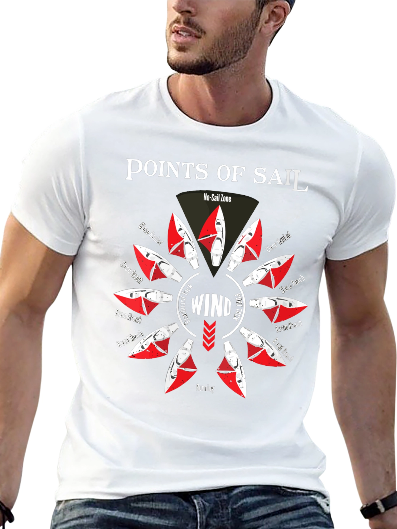 Points of Sail Black Graphic T-Shirt