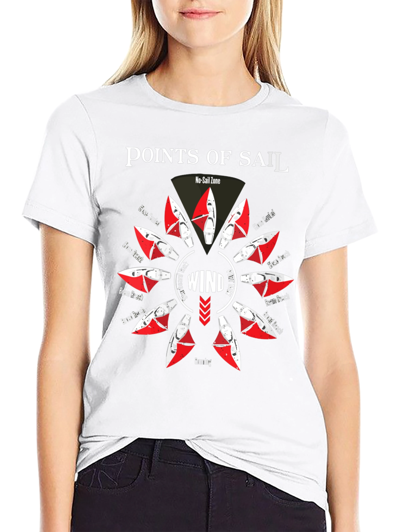 Points of Sail Black Graphic T-Shirt