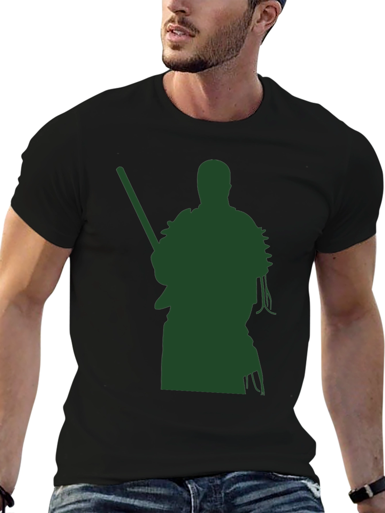 Warrior Graphic Tee - Black Cotton Blend