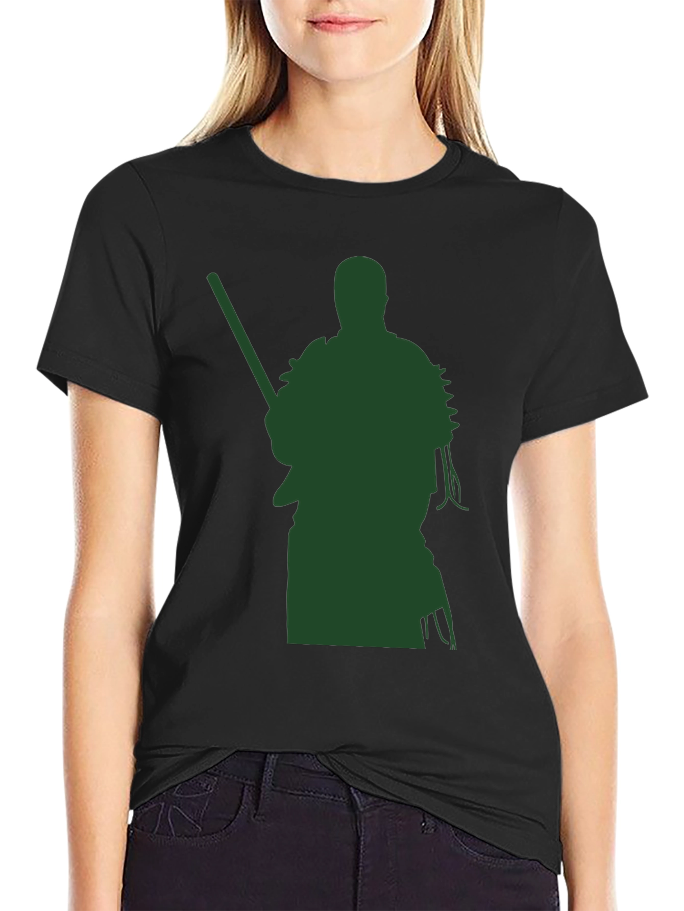 Warrior Graphic Tee - Black Cotton Blend