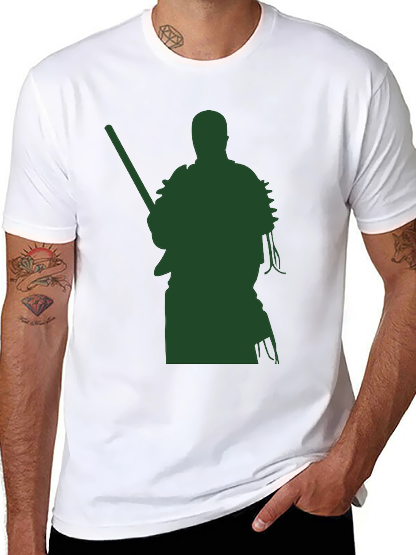 Warrior Graphic Tee - Black Cotton Blend