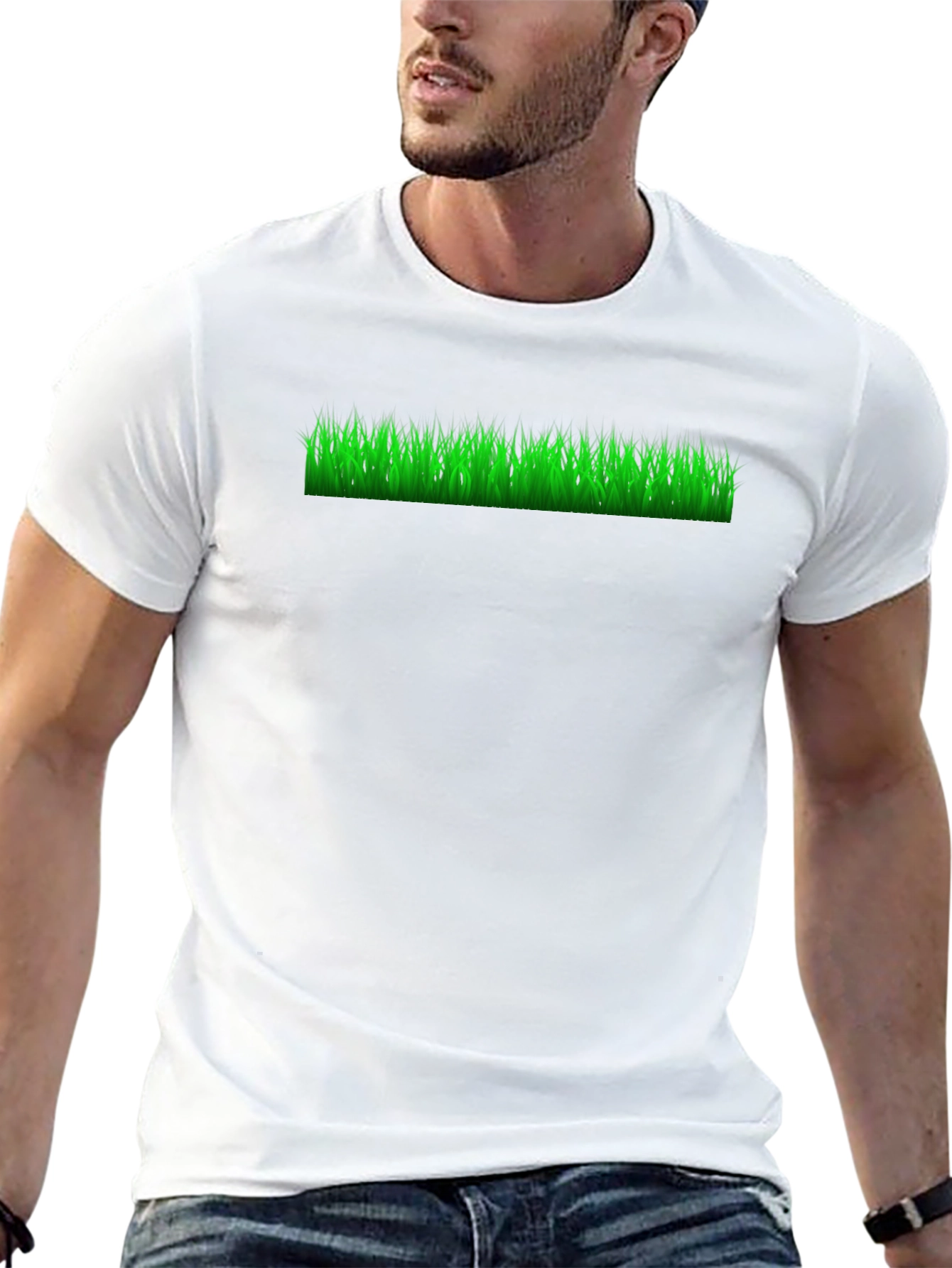 Green Grass Graphic Black Tee