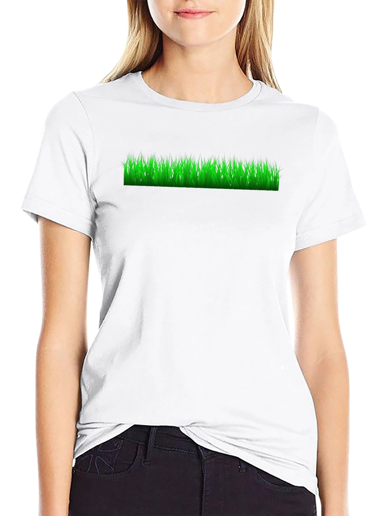 Green Grass Graphic Black Tee