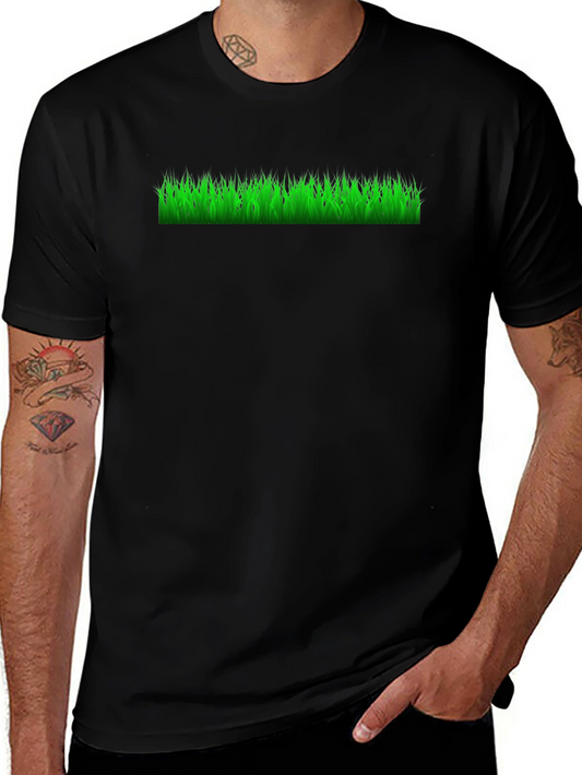 Green Grass Graphic Black Tee