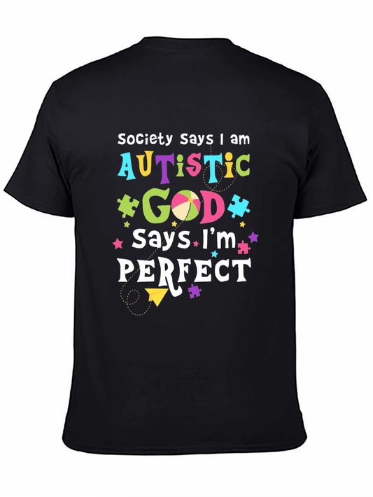 Autism Awareness T-Shirt: God Says Im Perfect Tee