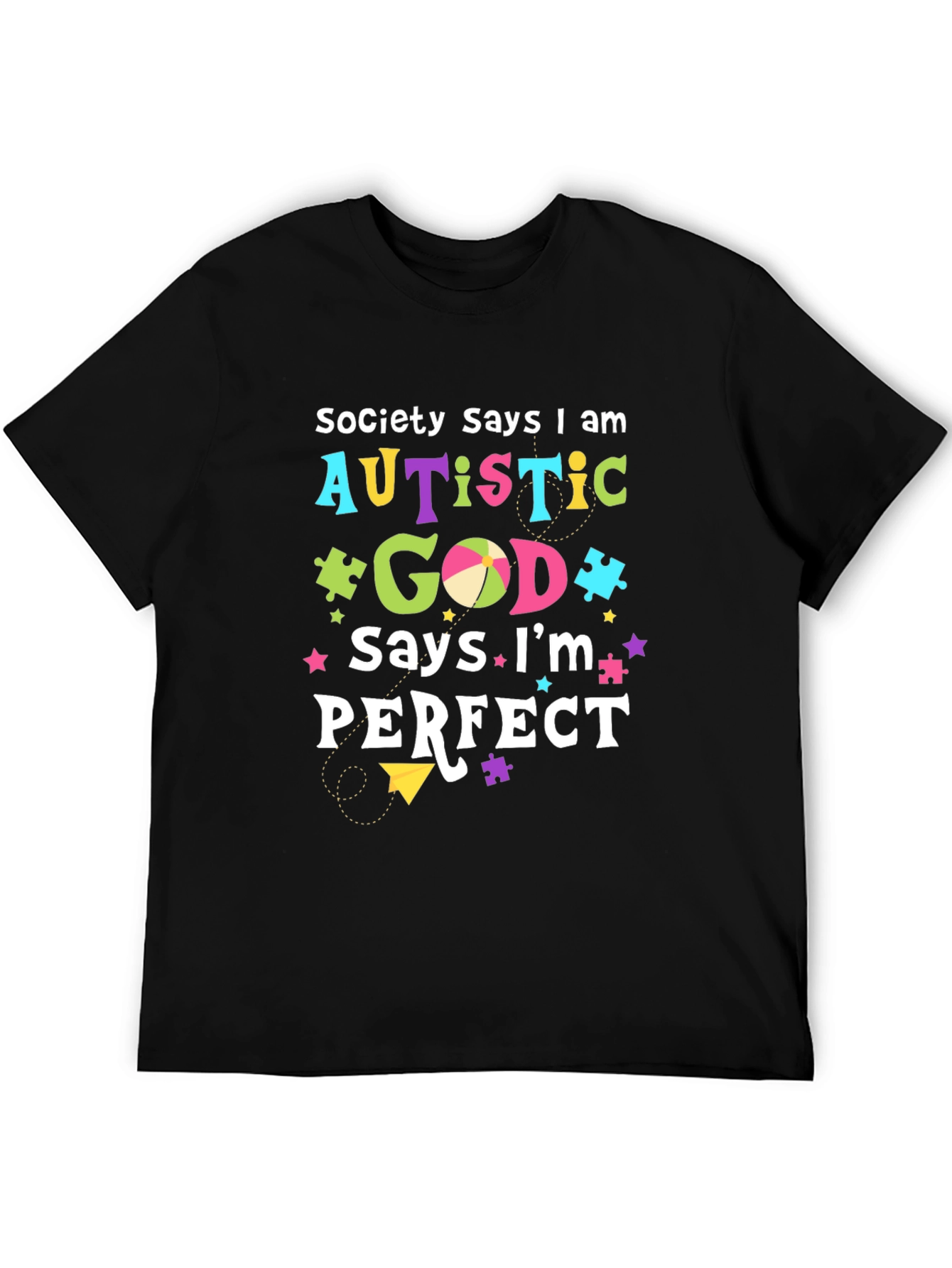Autism Awareness T-Shirt: God Says Im Perfect Tee